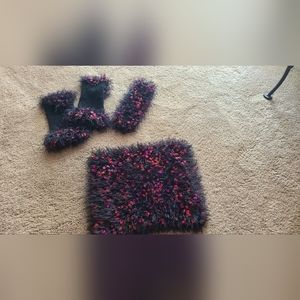 Beautiful set fingerless gloves, headband, infinityscarf multiple uses